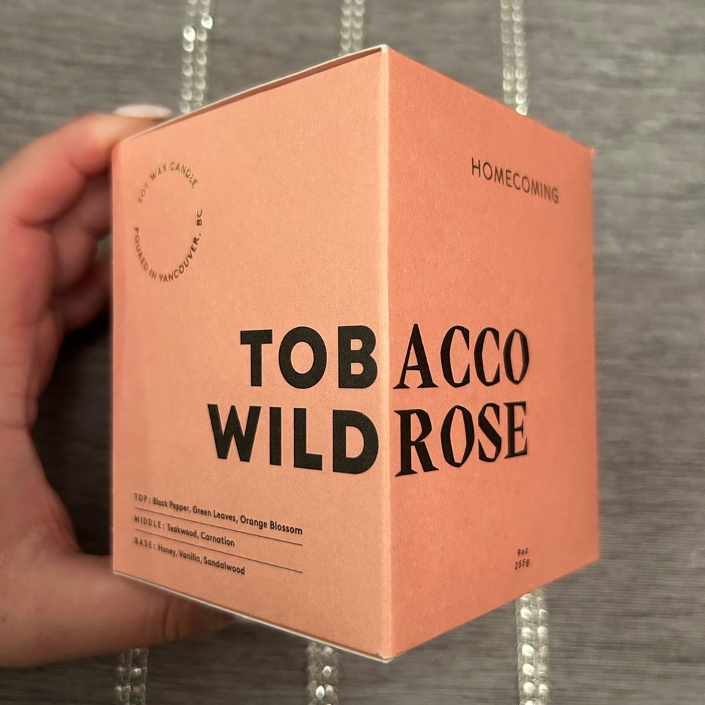 Tobacco Wild Rose Soy Wax Candle